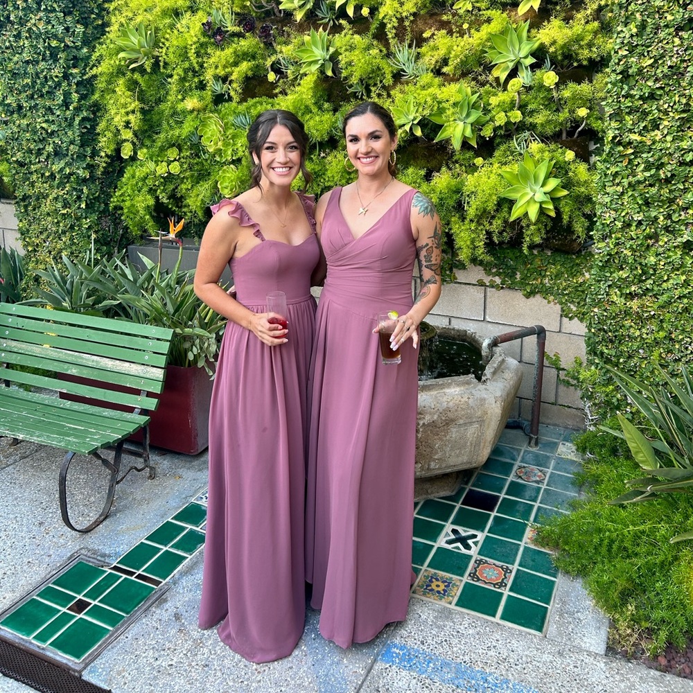 Azazie Metz Floor Length Dress in Amthyst